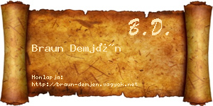 Braun Demjén névjegykártya